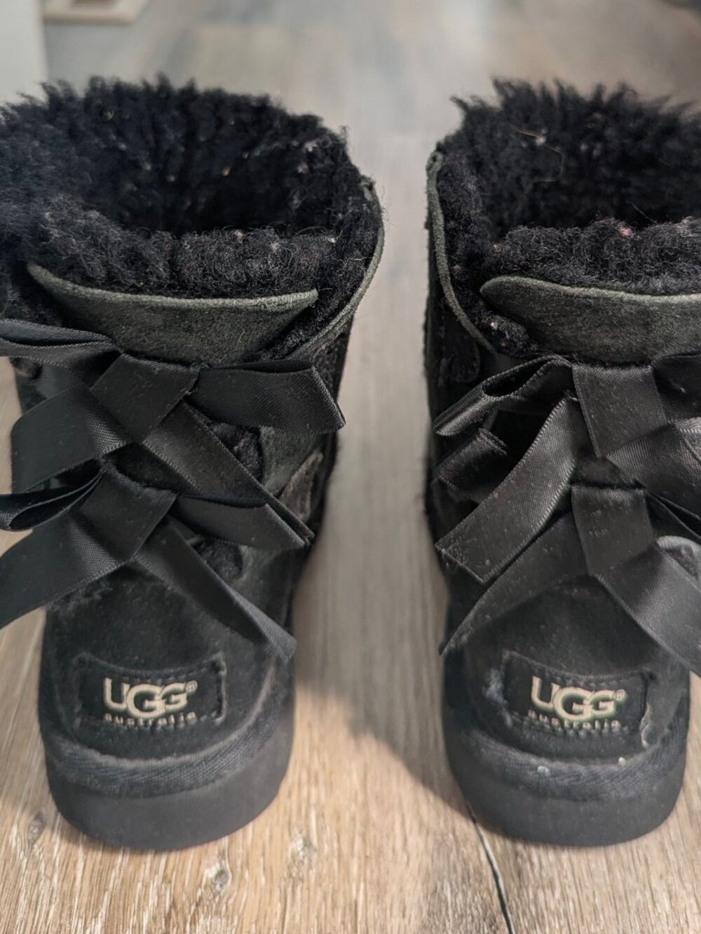 UGG black Bailey Bow kids boot
